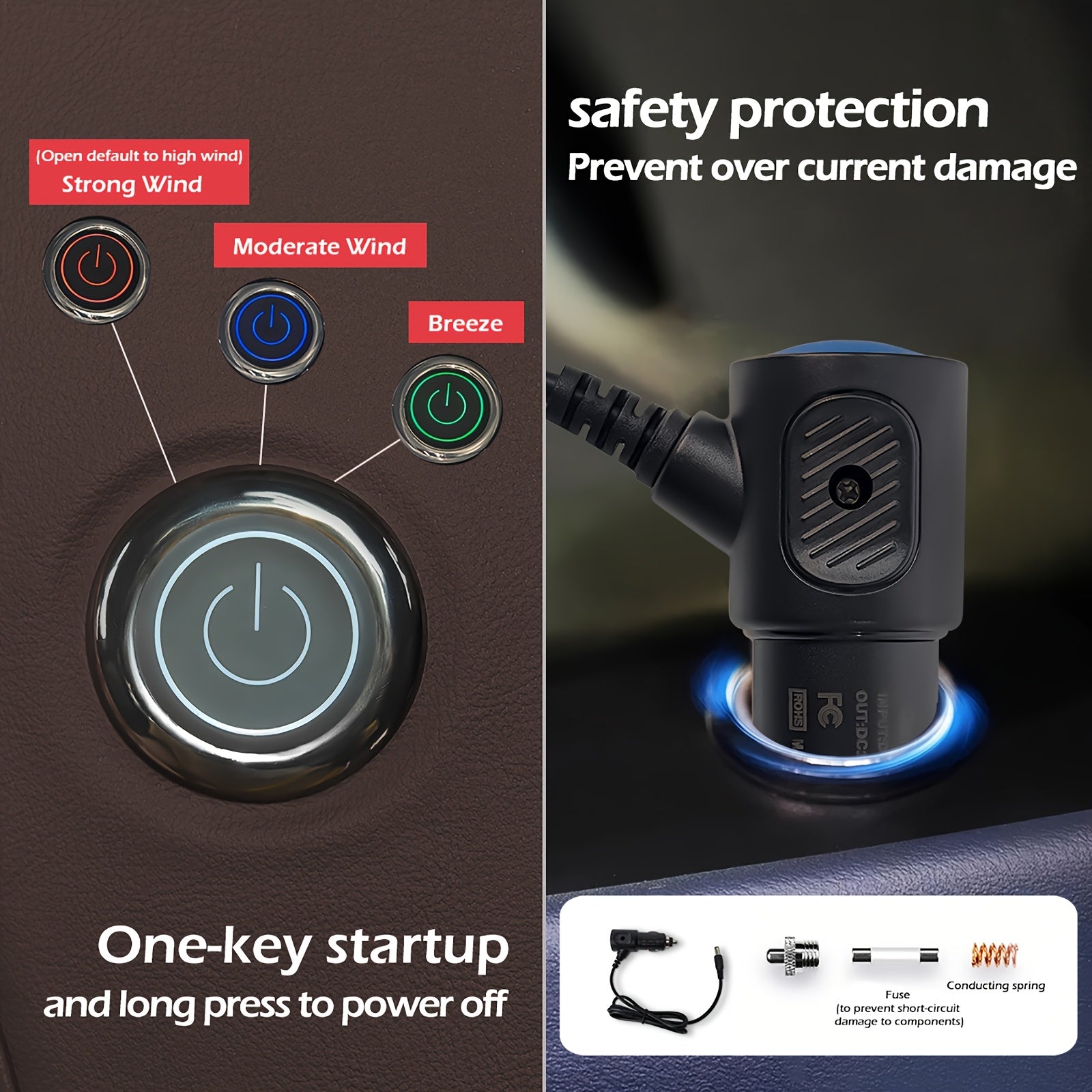 Car Seat Cushion Ventilated Cooling Cover for Small Cars Vans Trucks