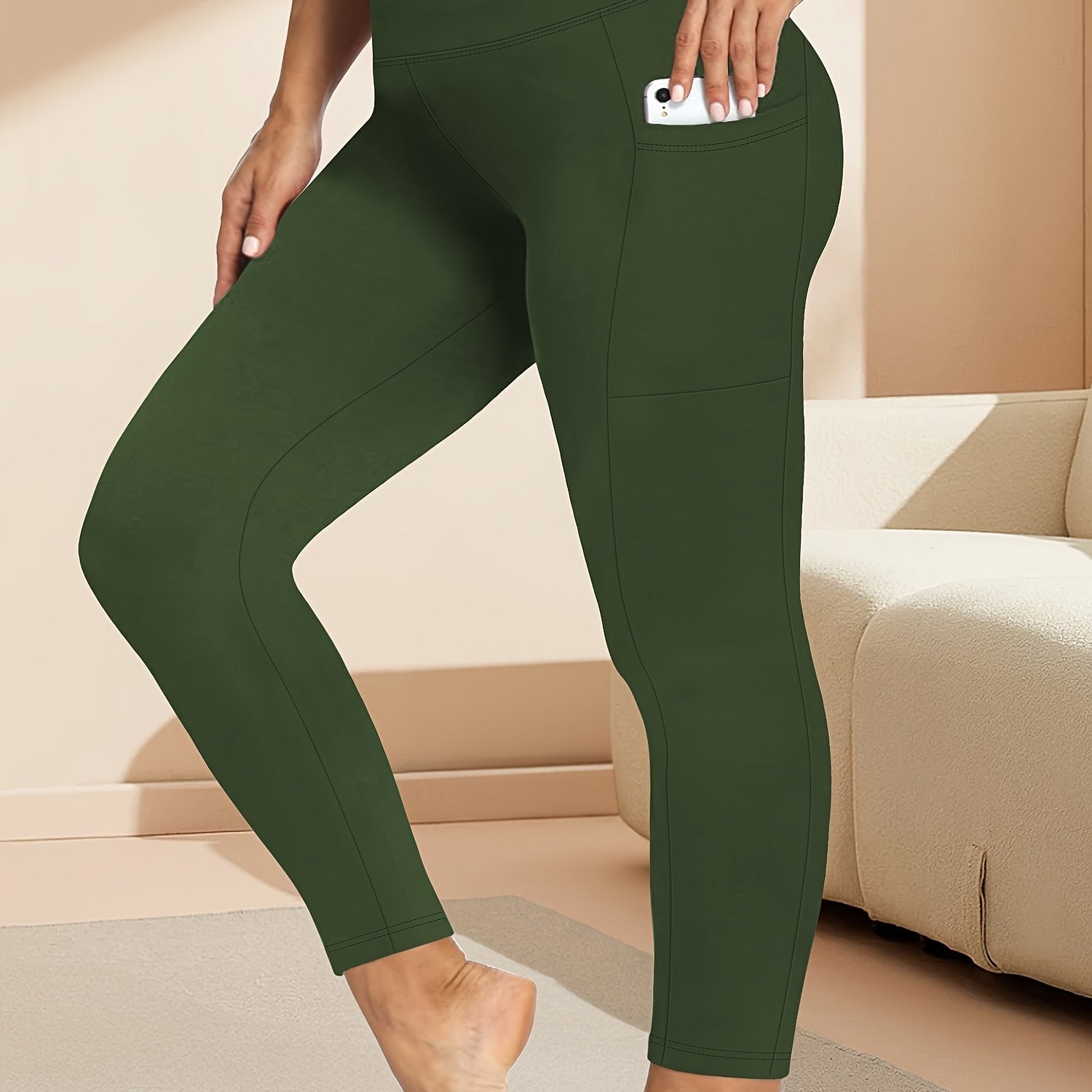 Plus Size Women Leggings High Waisted Tummy Control Black Workout Yoga Pants