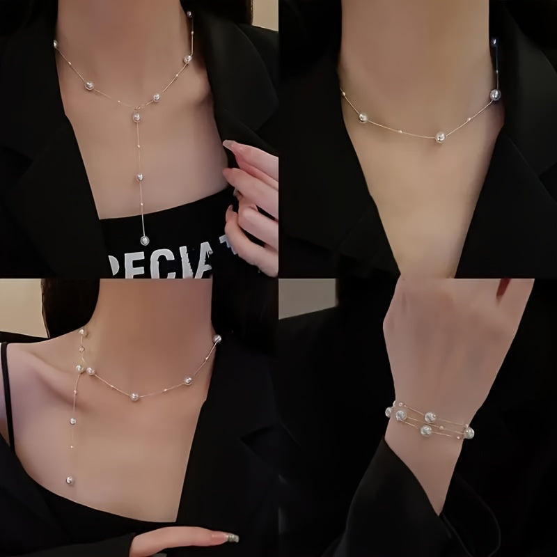 Zarif 925 Silver va 18K Gold Plated Freshwater Pearl Necklace, Orange Heart Rain dizayni - U uchun ideal yozgi va Sevgililar kuni sovg'asi