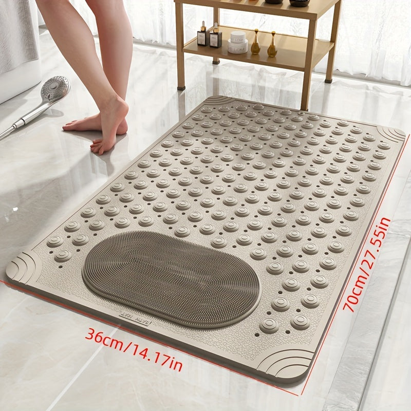 Anti-Slip Shower Mat with Drain Holes and Suction Cups for Bathroom Safety
