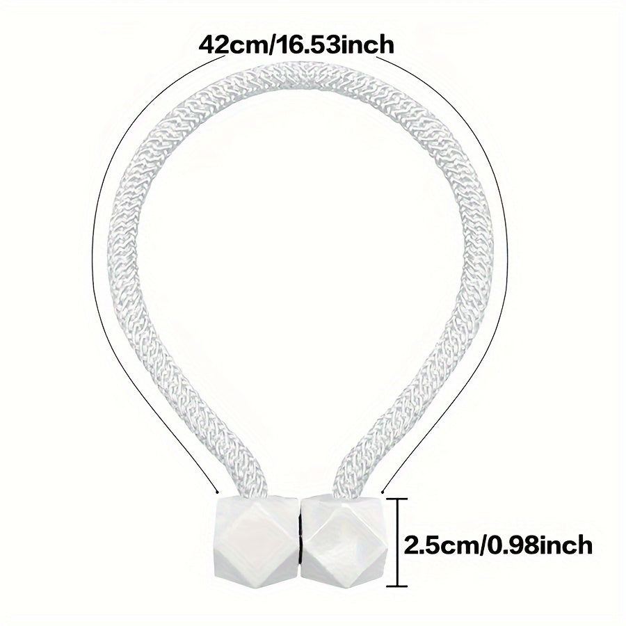 Set of 2 Magnetic Curtain Tiebacks Polyester Ball Clips for Window Drapery