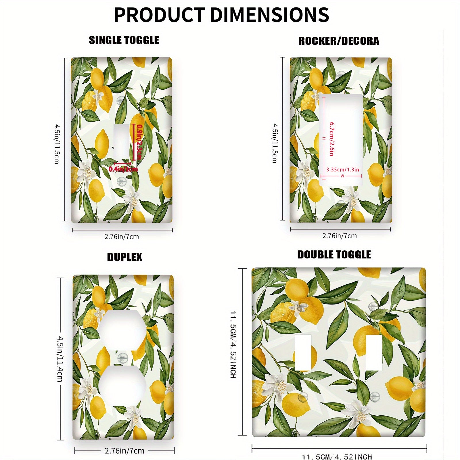 Lámpara decorativa de pared con cubierta de interruptor de árbol de limón, decoración de pared, dormitorio, baño