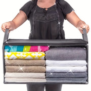 Large Capacity Gray Foldable Storage Box for Clothes and Bedding