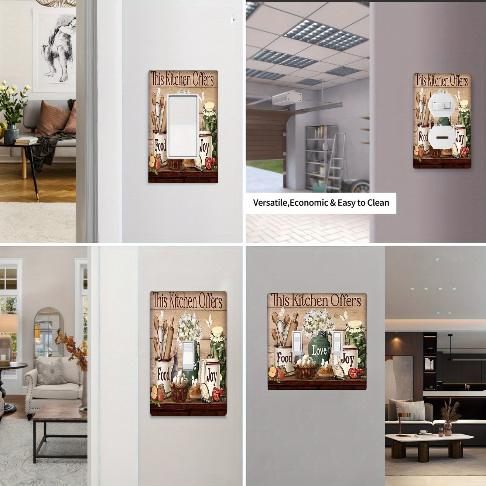 Decorative Light Switch Cover Wall Plate for Kitchen or Classroom