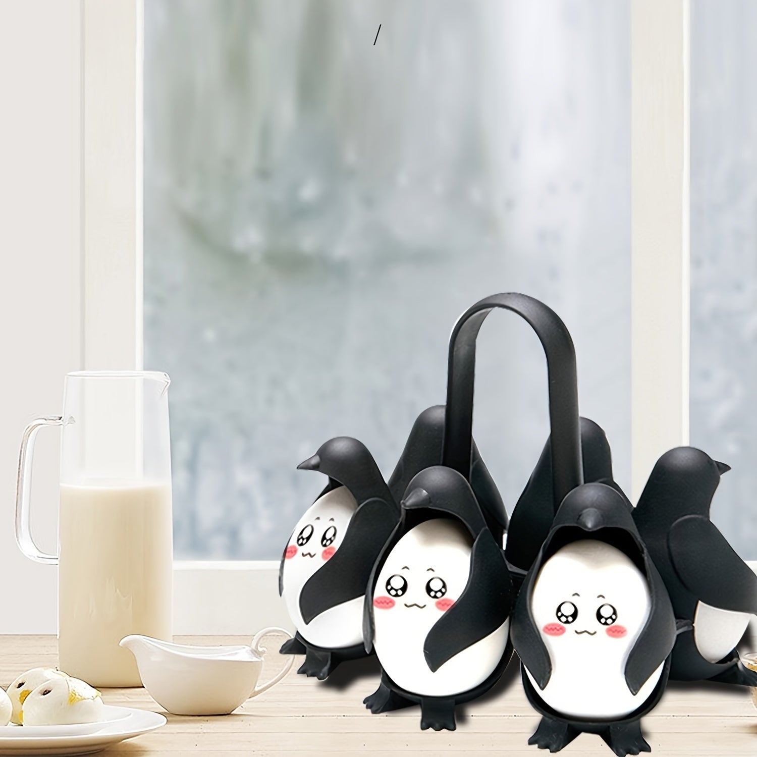 Plastikdan tayyorlangan 6 ta Penguin Egg Cookers to'plami, qattiq va yumshoq tuxumlarni qaynatish uchun ideal. Bu oziq-ovqatga xavfsiz oshxona qurilmasi Rojdestvo, Tashakkur bayrami, Ona kunlari va Mehnat bayrami uchun ajoyib sovg'a fikridir.
