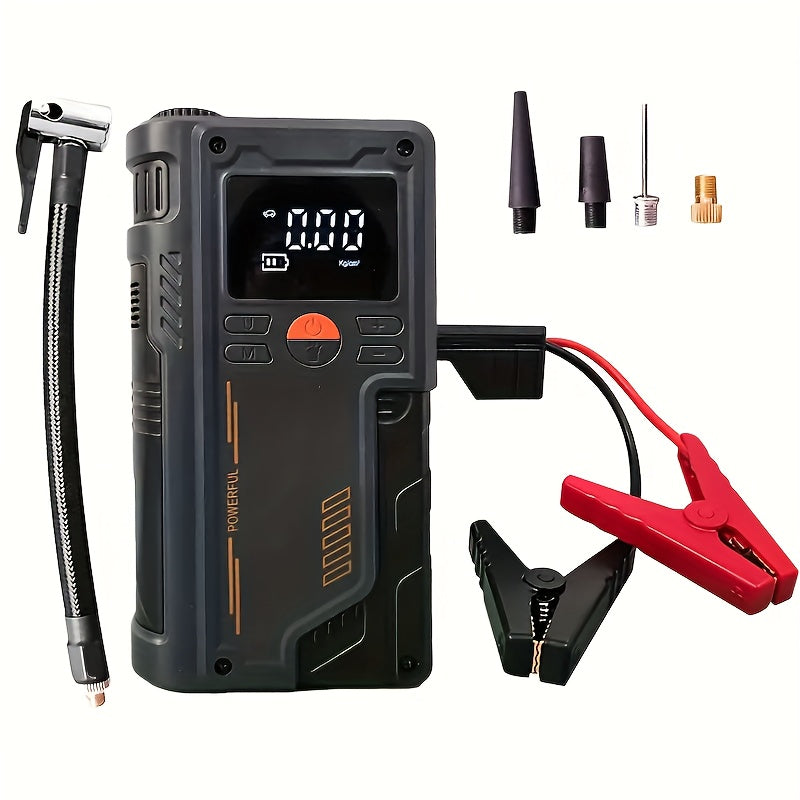 Portable Car Inflator Pump with Emergency Night Light and Wireless Power 8000mAh Lithium Battery