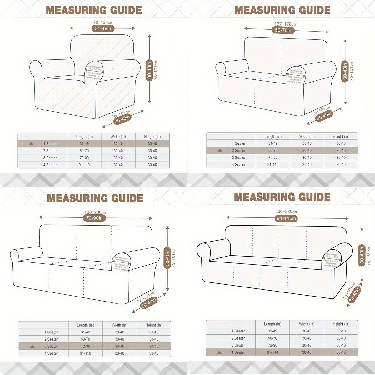 Changdan to'liq himoya uchun turli o'lchamlarda suv o'tkazmaydigan va elastik divan qoplamalari, uyda hayvonlar va bolalar bo'lgan oilalar uchun mos.