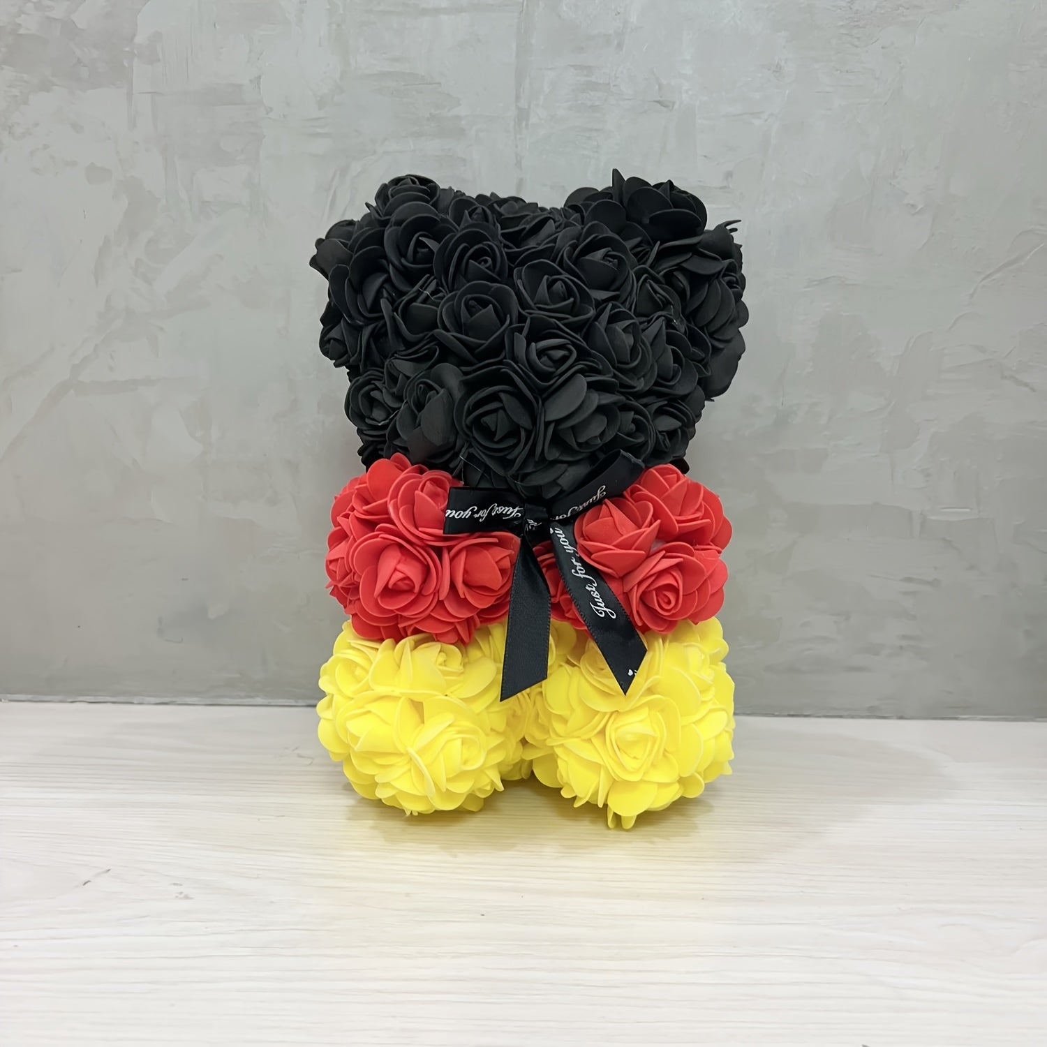 10 Inch Eternal Rose Bear Foam Flower Teddy for Valentine's Day Romantic Decor