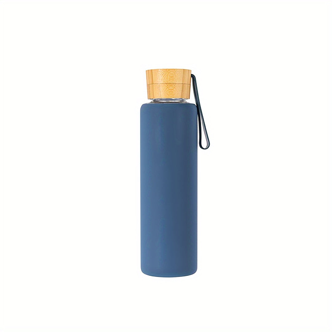 Glass Water Bottle with Silicone Sleeve and Strap Dishwasher Safe