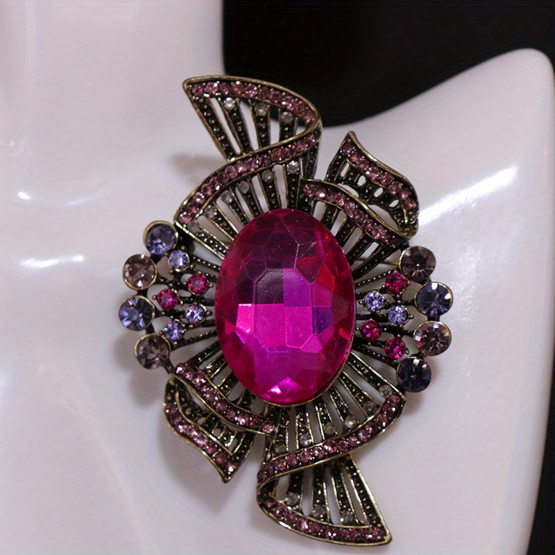 Women's Rhinestone Brooch Pin Elegant Jewelry Accessory