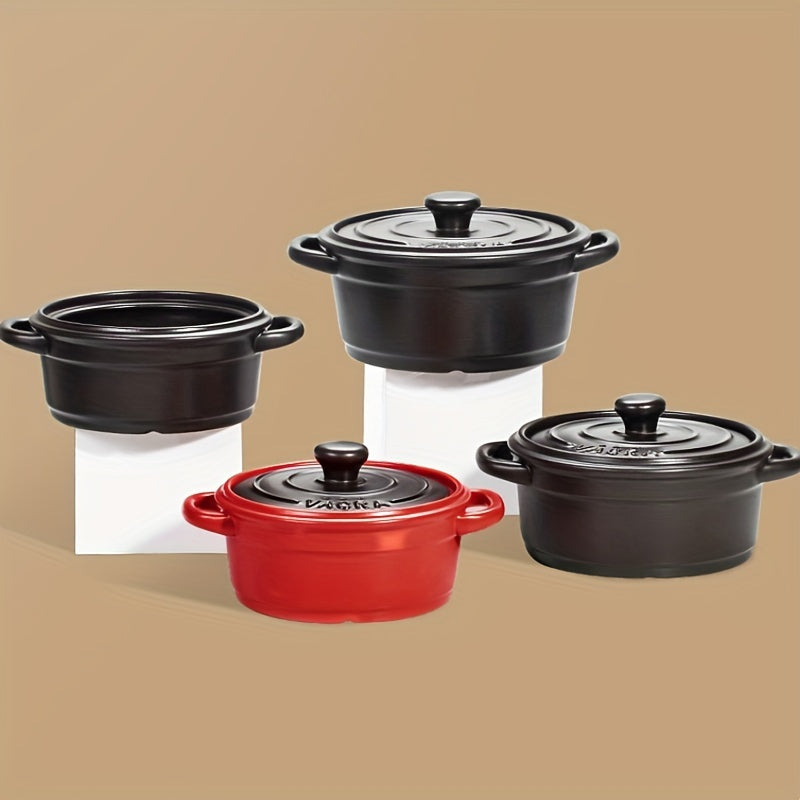 Enamel Ceramic Casserole 2L Dishwasher Safe High Temp Resistant for Stews Soup