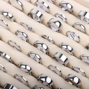 Women's Stainless Steel Rings Pack of 30/50 Minimalist Smooth 2-8mm for Engagements and Weddings