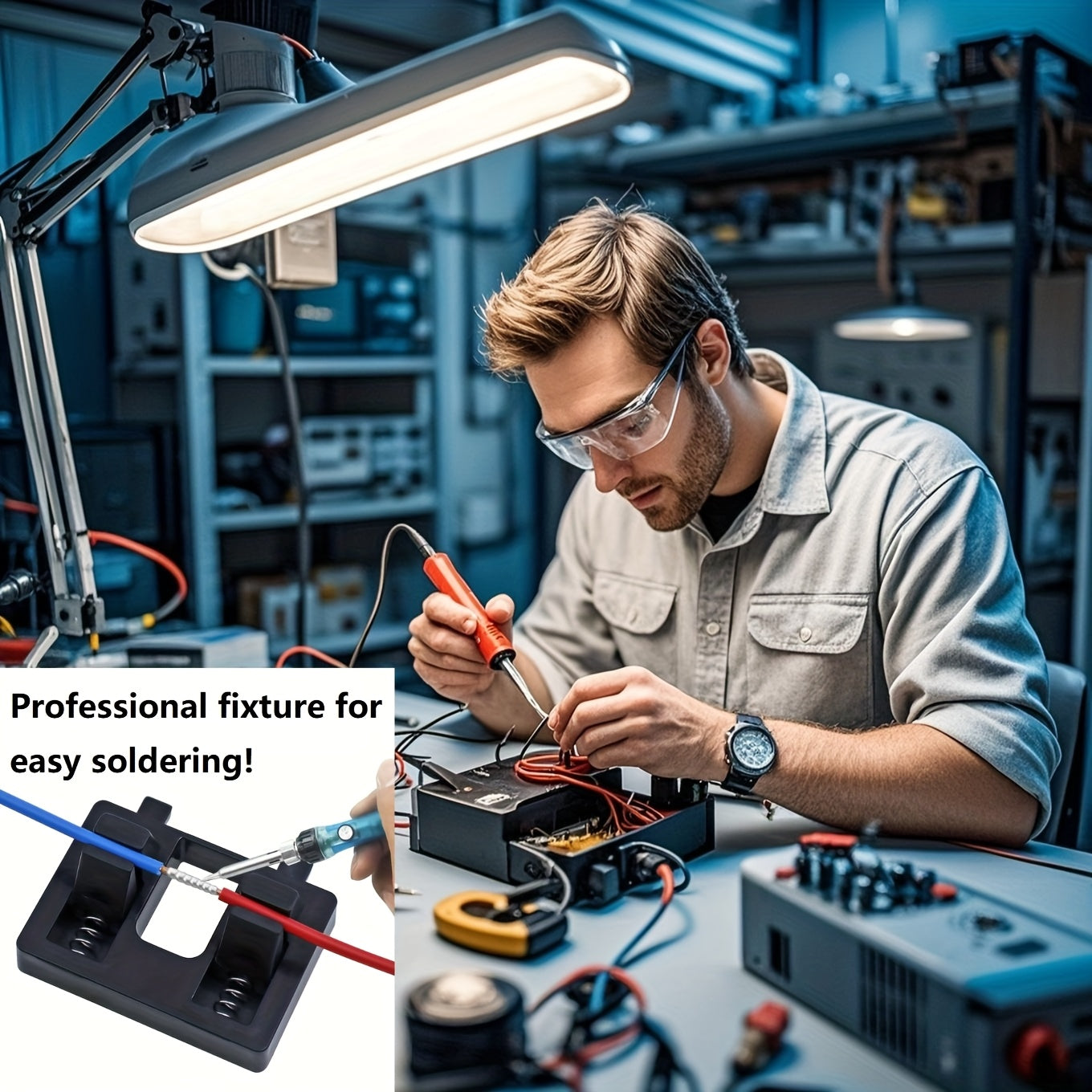 Professional Wire Soldering Clamp Spring-Loaded Adjustable for Electronics Repair