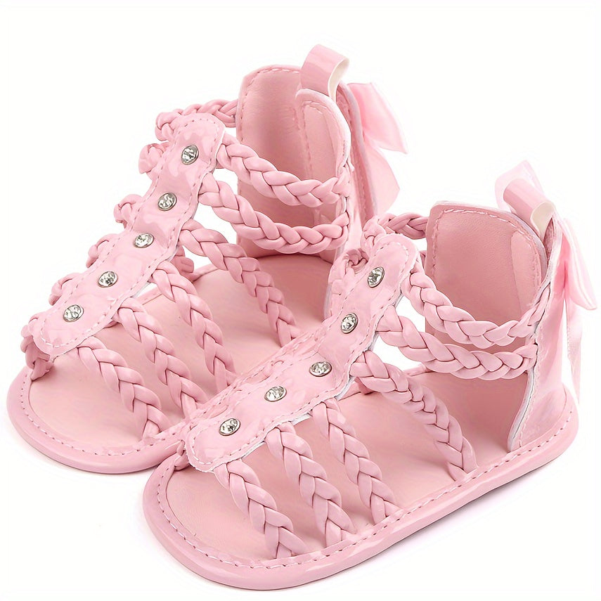 Baby Girls' Summer Shoes with Princess Design Open Toe Non-Slip Breathable Casual Infant Toddler Shoes