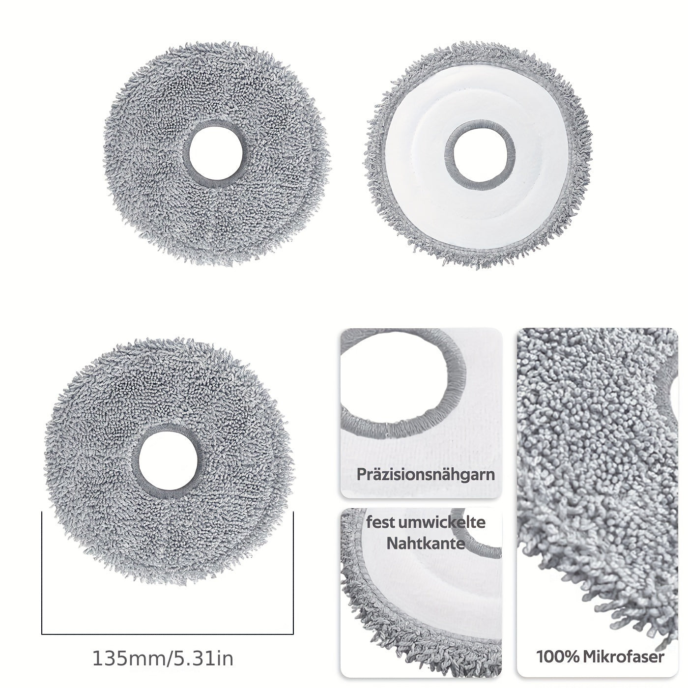 8 Washable Mop Pads for Robot Vacuum Cleaners, Compatible with L10 Ultra and X40 Ultra