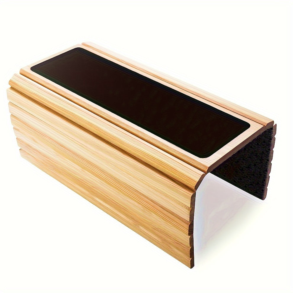Wooden Sofa Arm Tray for Serving Coffee Snacks and Fruit in Living Room