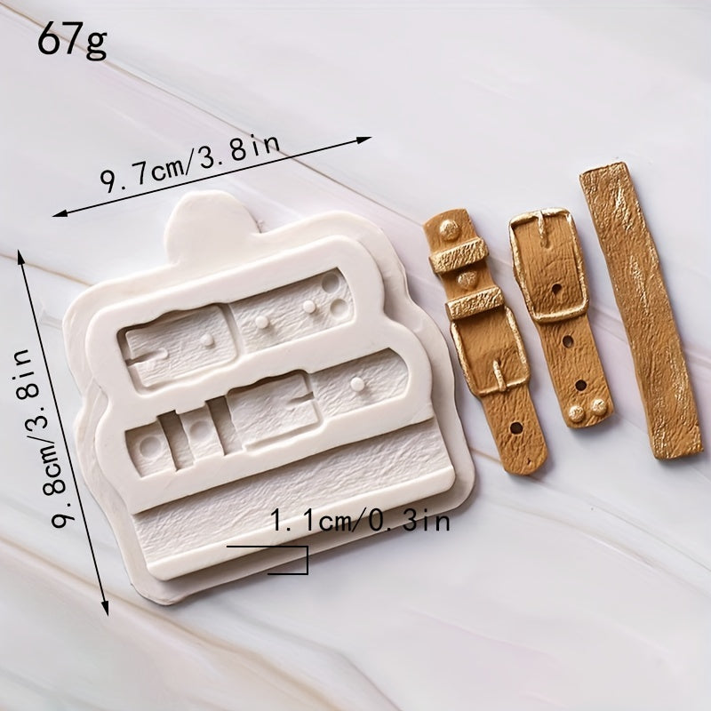 Molde de silicona para cinturón con cremallera en forma de chocolate para caramelos, fondant y repostería, forma 3D