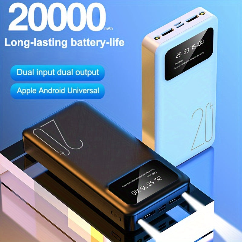 20000mAh Power Bank with Dual Input and Output Ports Rechargeable Lithium Polymer Battery