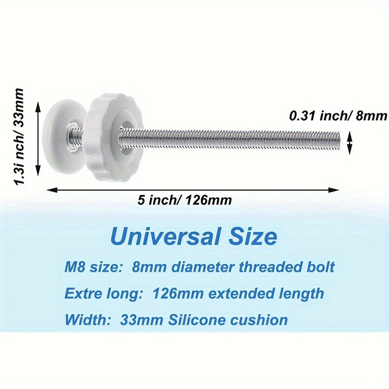 Set of 4 M8 Latex-Free Plastic Gate Spindle Rods for Child and Pet Safety