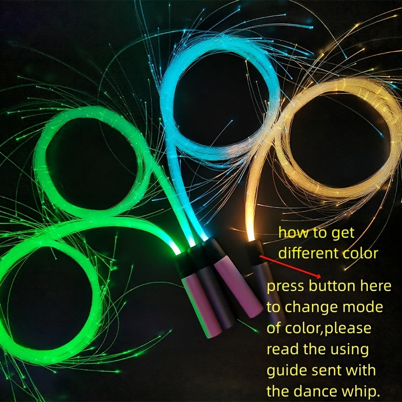 Rechargeable LED Light Stick with RGB Fiber Optic Strip and 7 Color Options