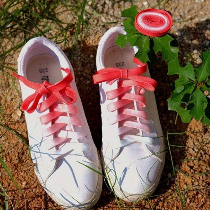 Unisex Polyester Rainbow Shoelaces Athletic Casual Canvas Sneaker Laces