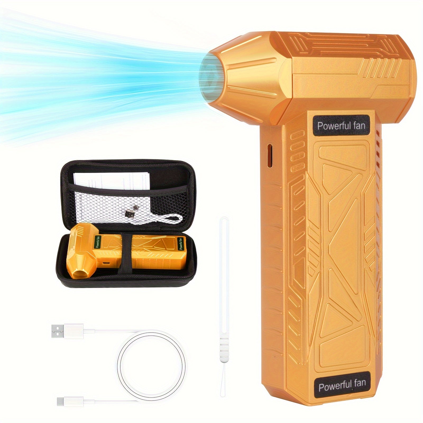 Portable Handheld Air Duster Fan USB Rechargeable 4000mAh Battery for Car Travel Office