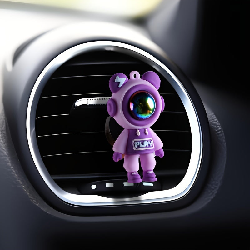 Car Interior Decoration Accessories – Astronaut Bear Air Freshener Vent Clip, 1 or 4 Pack