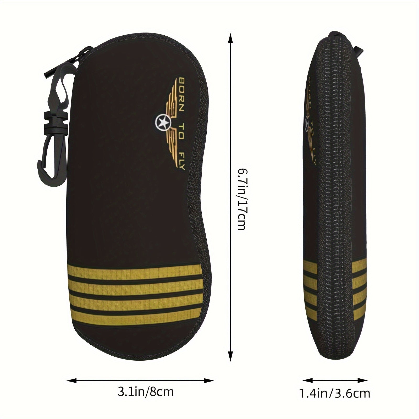 Unisex Durable Lightweight Glasses Case with Zipper Closure