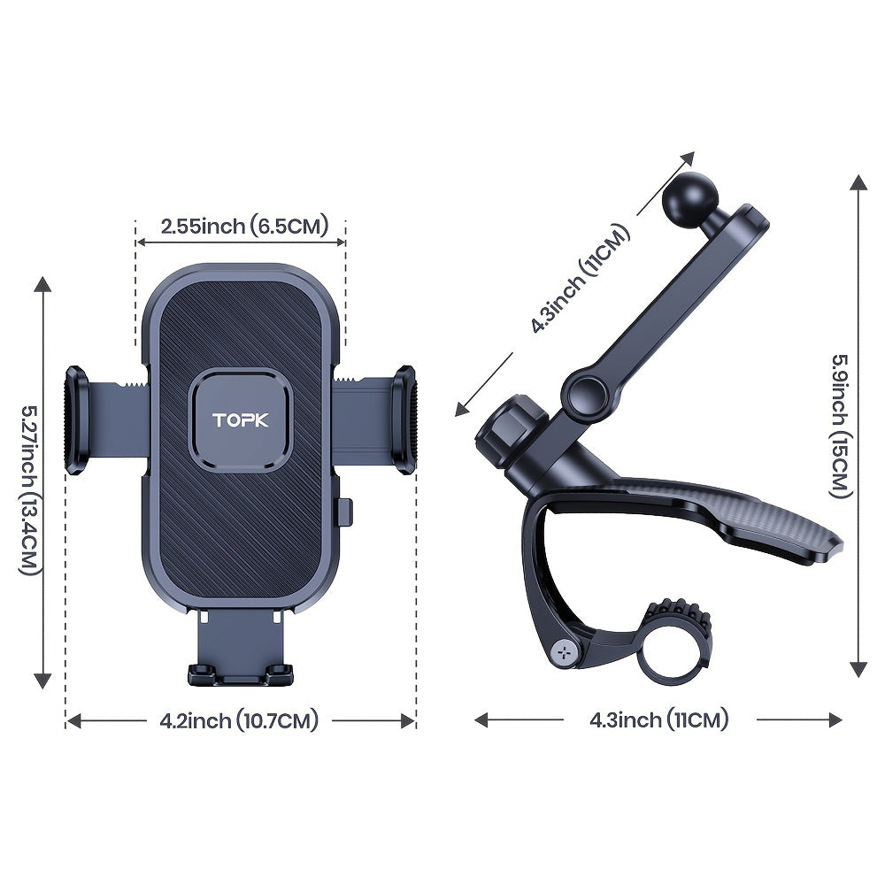 Universal 360° Adjustable Car Phone Mount Silicone Grip Anti-Slip Dashboard Holder