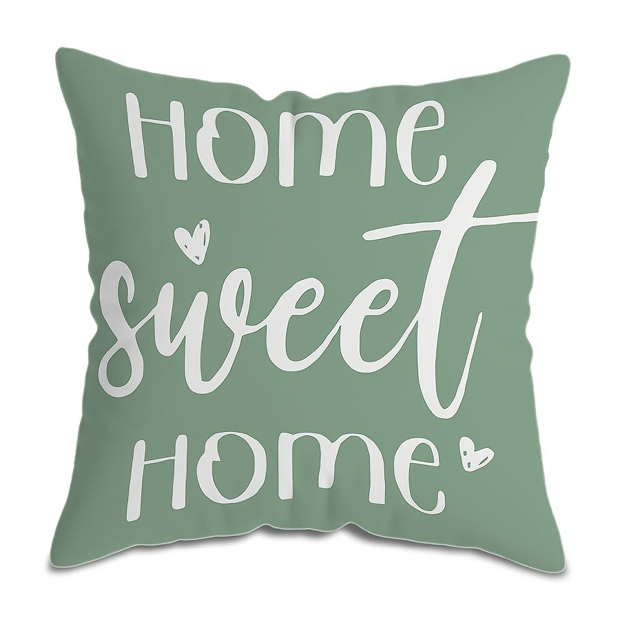 Polyester Throw Pillow Cover with Green and White Leaf Design 45cm x 45cm Machine Washable