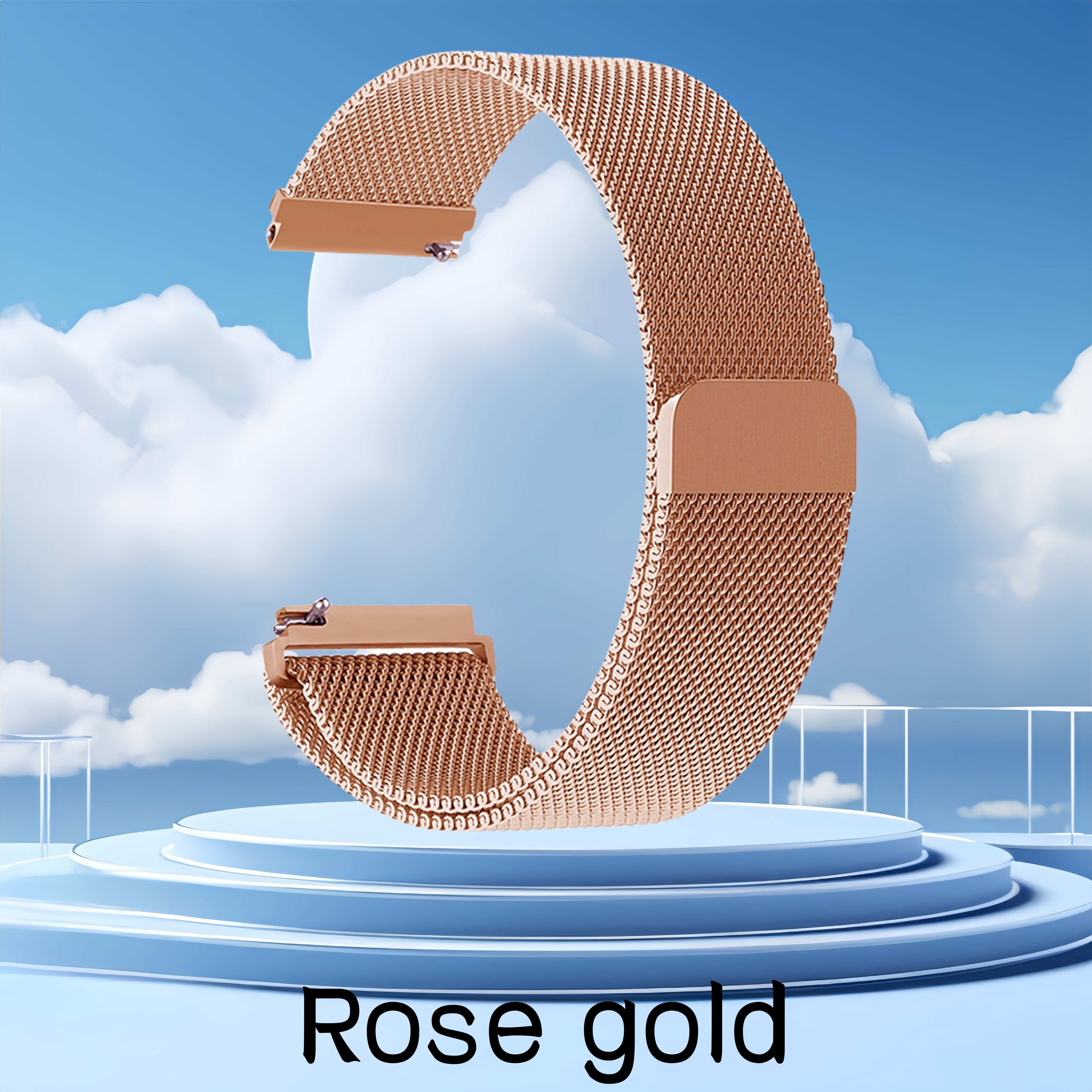 Stainless Steel Mesh Watch Band 20mm Magnetic Closure Compatible with Samsung Galaxy Watch 4 5 6 and Watch 4 Classic 5 Pro