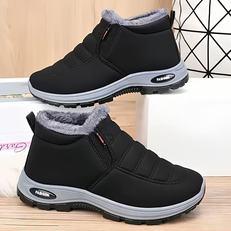 Women's Winter Boots Non-Slip Insulated Hiking Boots Black Waterproof
