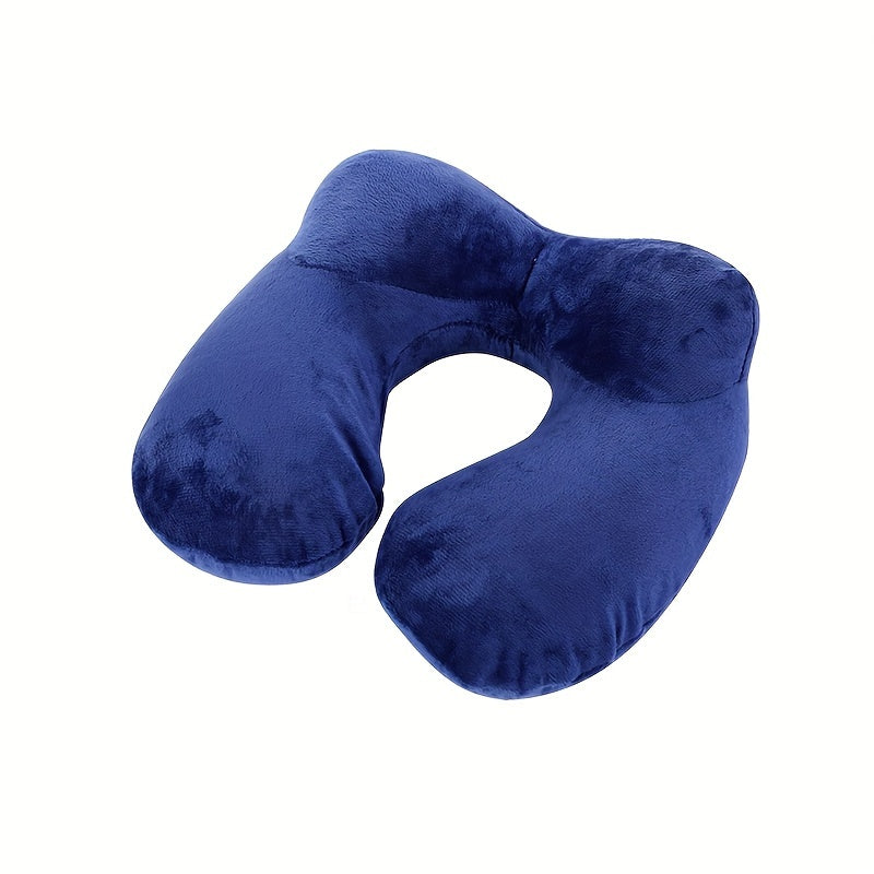 Inflatable U-Shaped Neck Pillow for Travel and Napping with Cute Design
