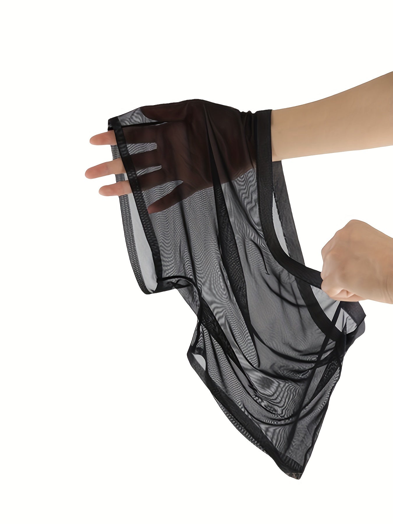 Men's Transparent Mesh Underwear Set 3 Pieces Flat Angle Style Polyester