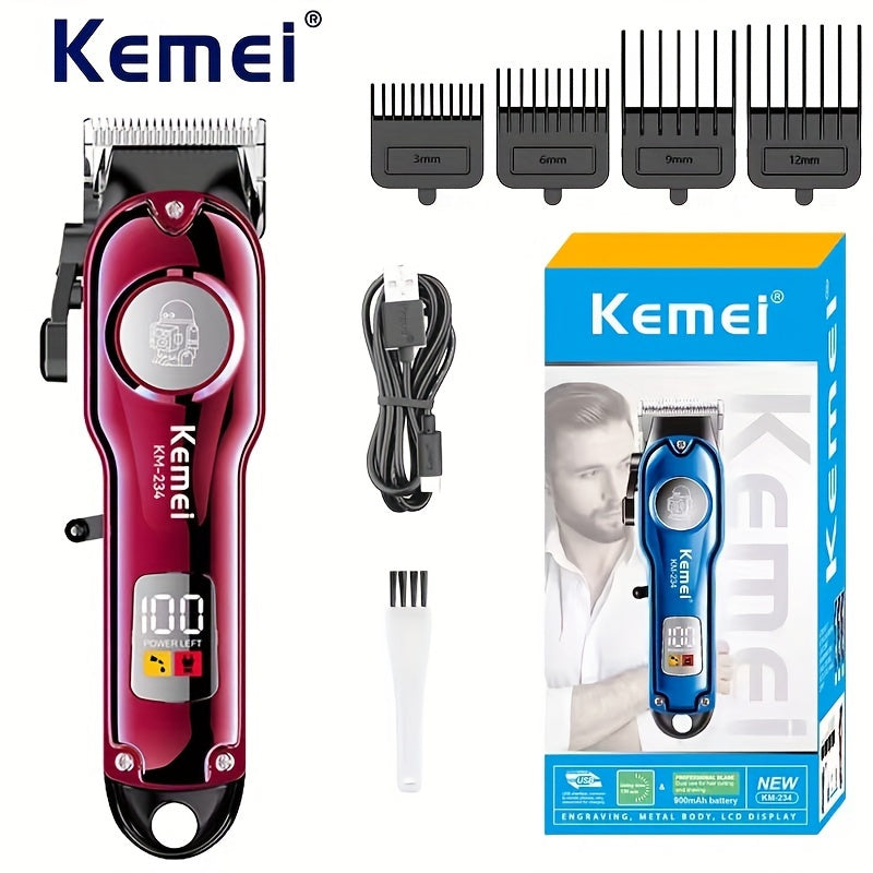 Electric Hair Clipper Cordless Trimmer for Men with Steel T-Blade USB Charging