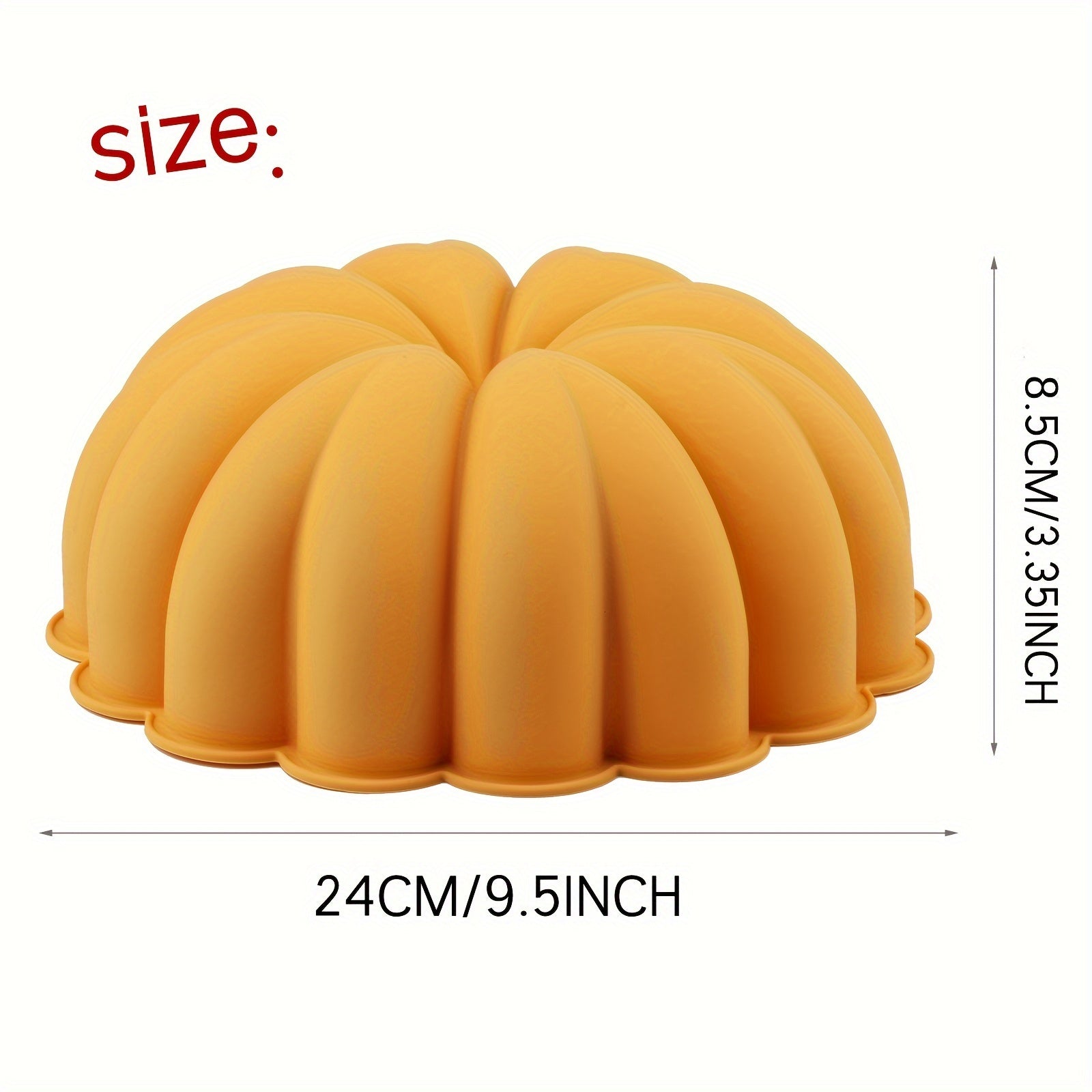 Large Pumpkin-Shaped Silicone Mold for Baking Gelatin Bread Jelly 22.86cm