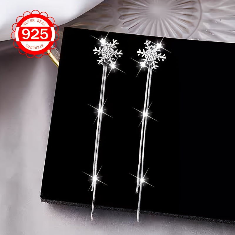 Women's Silver Snowflake Earrings Hypoallergenic 925 Silver Versatile Jewelry for Daily and Special Occasions