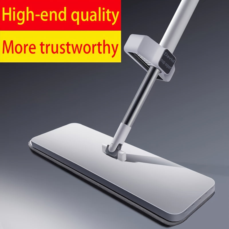 Flat Mop with Super Absorbent Sponge, Hand-Free Washing, Quiet Mopping for Home