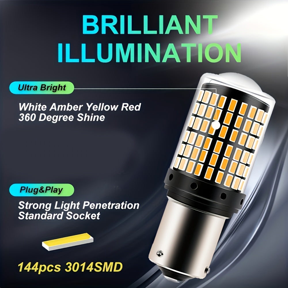 2 Pcs LED Brake Reversing Turn Signal Bulbs 1156 P21W P21/5W White