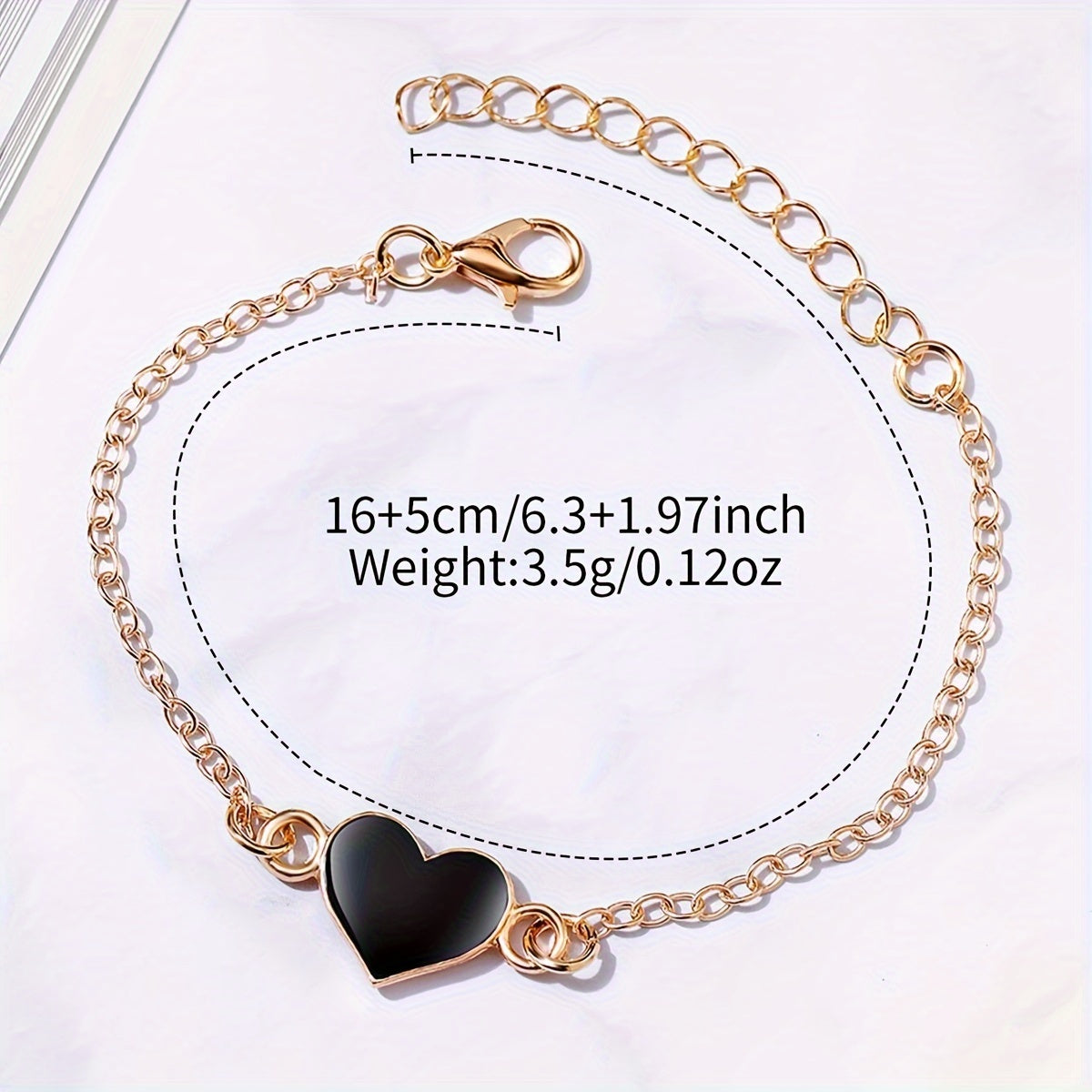 Women's Fashion Watch Set with Square Dial Quartz Watch and Heart Charm Bracelet