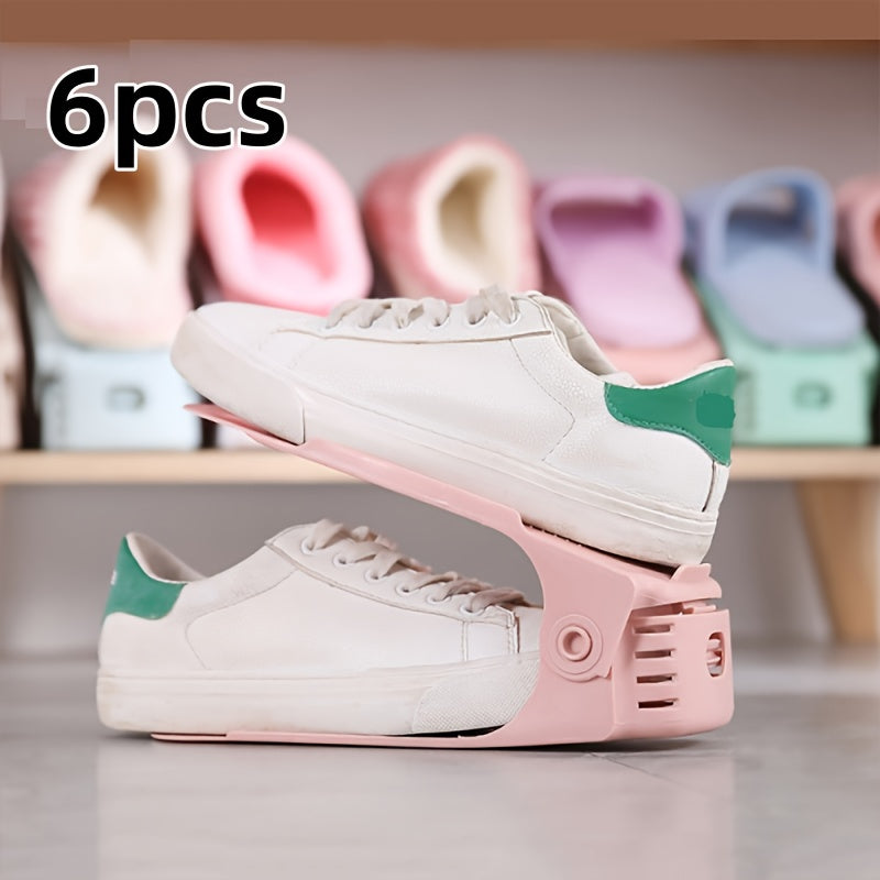 Регулируемый пластиковый органайзер для обуви для прихожей и спальни, экономящий место