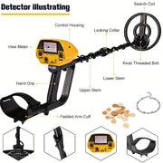 Professional Metal Detector for Adults with Adjustable Length and 200mm Search Coil