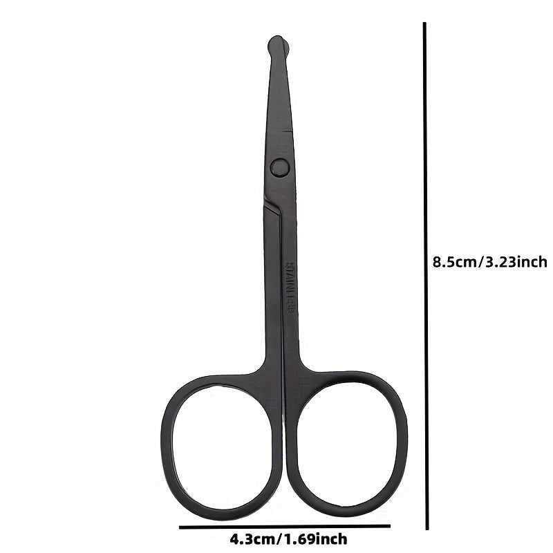 Nose Hair Scissors Stainless Steel Precision Grooming Safety Tips