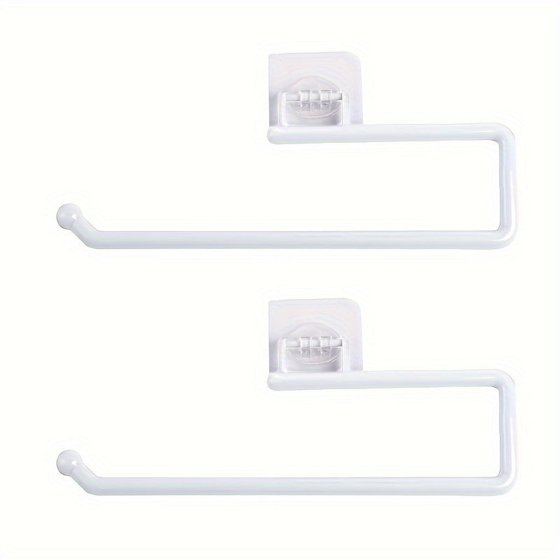 Wall Mounted Kitchen Organizer No-Drill Paper Towel and Wrap Holder Compact Storage