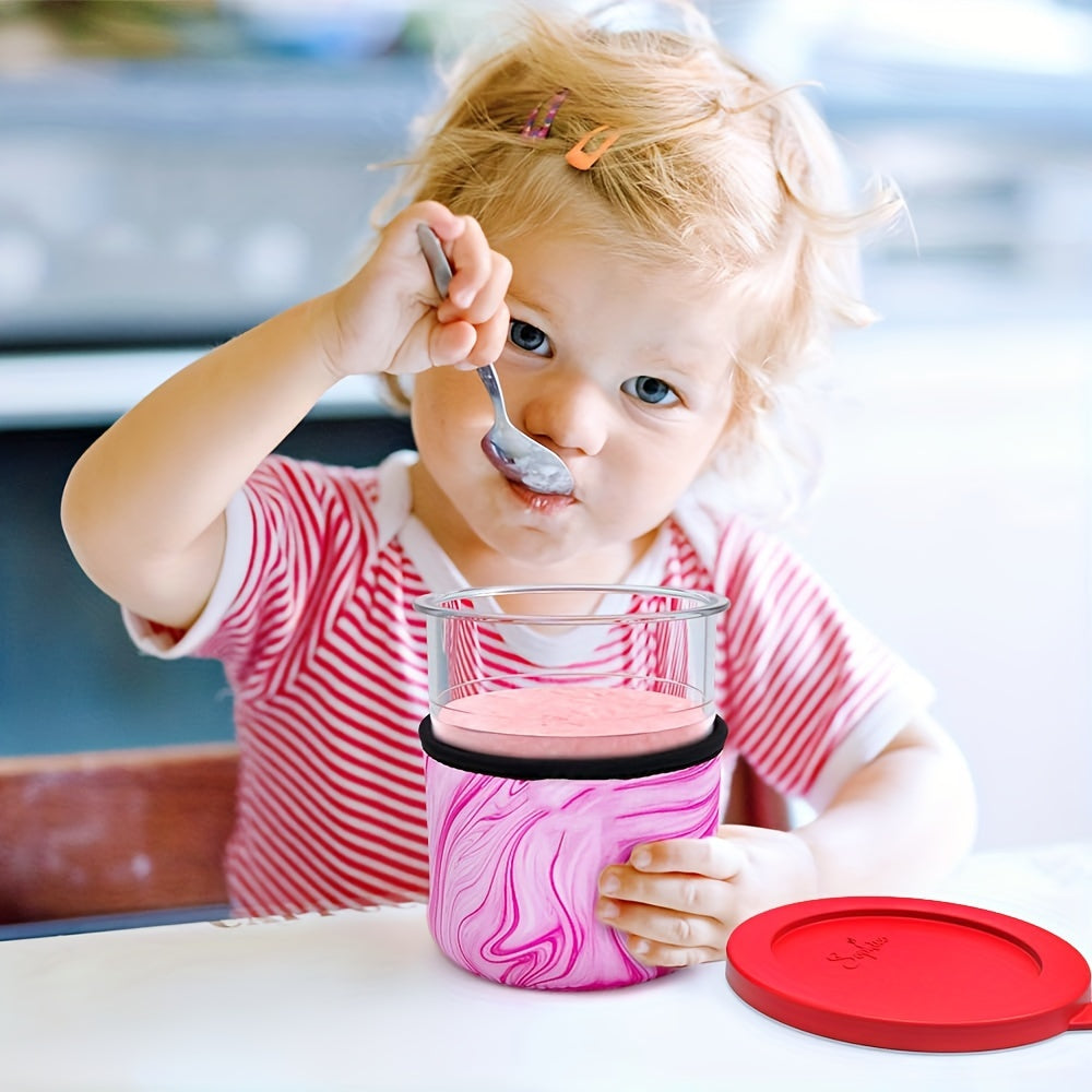 Ninja Creami uchun mo'ljallangan 4 ta Neoprene Muzqaymoq Qopqog'i to'plami - Izolyatsiyalangan va qayta ishlatiladigan qoplamalar, NC501 va NC500 seriyali Deluxe tayyorlovchilar bilan mos keladi, 24oz o'lcham - Idishlar kiritilmagan.