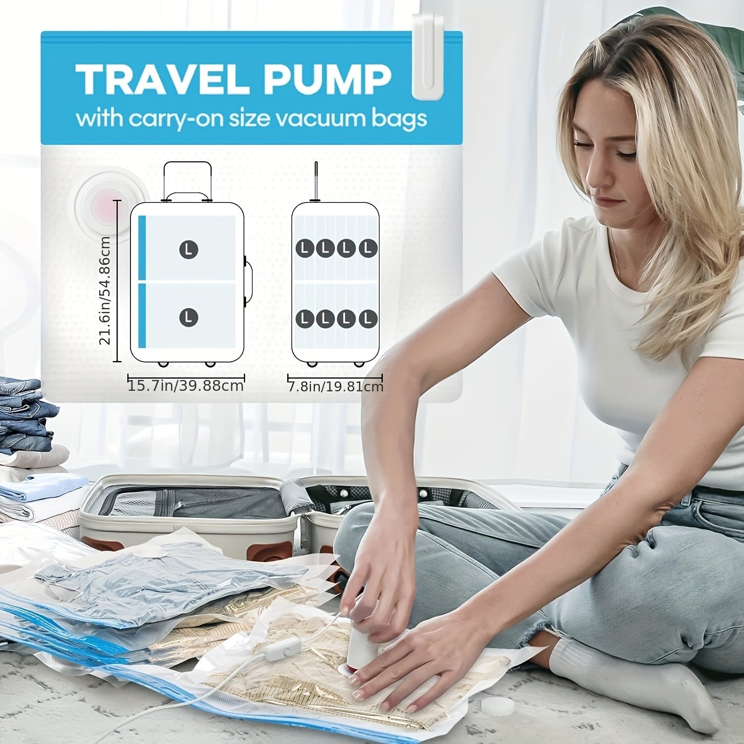 Portativ mini vakuum yopishtiruvchi, USB bilan quvvatlanadi, sayohat va uy uchun, kiyimlar va oziq-ovqatni yangi saqlaydi.