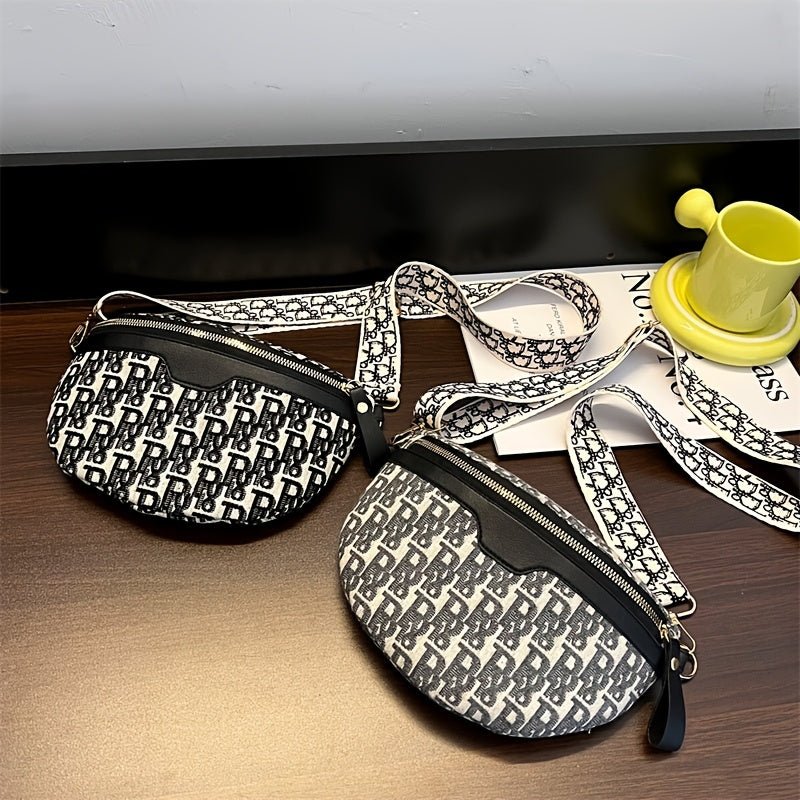 Women's Canvas Chest Bag with Embroidery, Multiple Carry Options for Spring and Summer