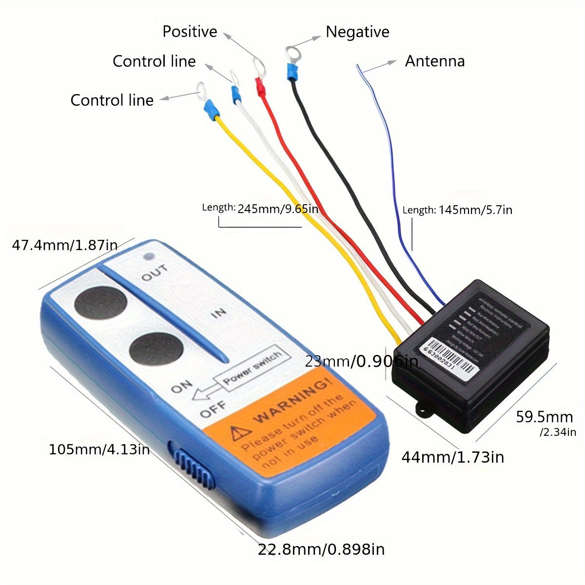 Wireless Winch Remote Control Kit 12-24V for ATV SUV with Durable Connectivity
