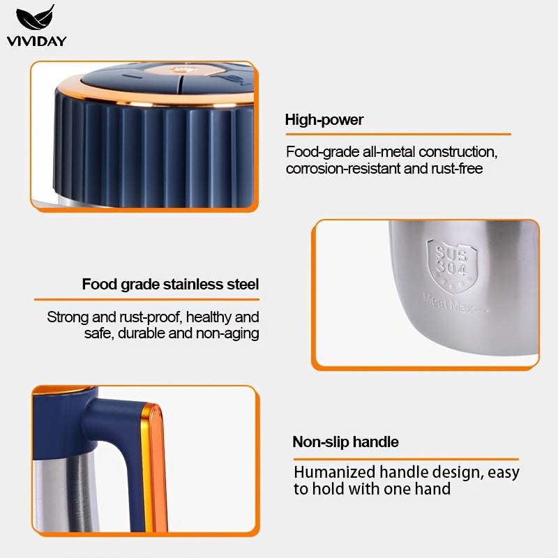 Stainless Steel Meat Grinder uy sharoitida tayyorlanadigan taomlar uchun muhim oshxona asbobi bo'lib, mustahkam plastmassa korpusi va Yevropa standarti rozetkasi bilan ta'minlangan.