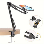 Adjustable Mobile Phone and Tablet Holder with 360-Degree Rotation for Hands-Free Use